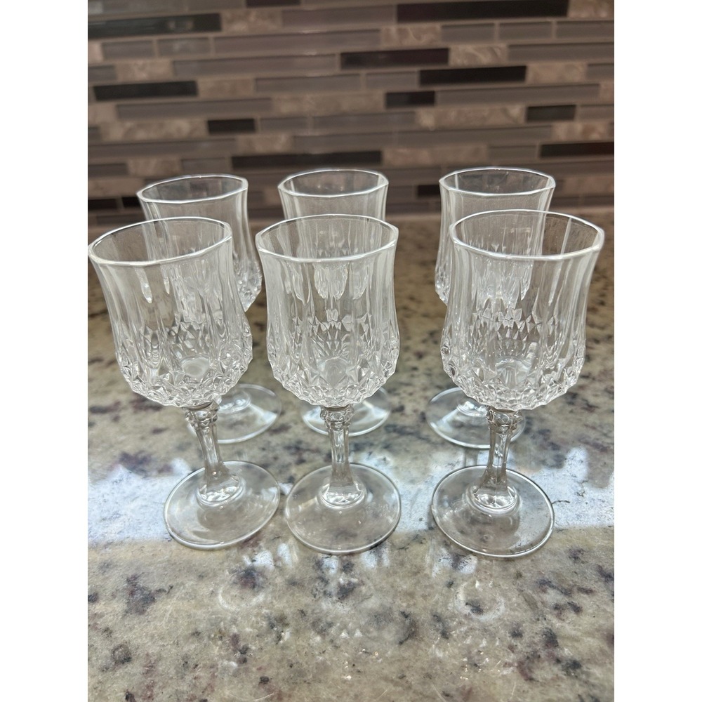 Vintage Cristal D'Arques Longchamp Cordial Glasses - Set of 6 Dinner Liquor